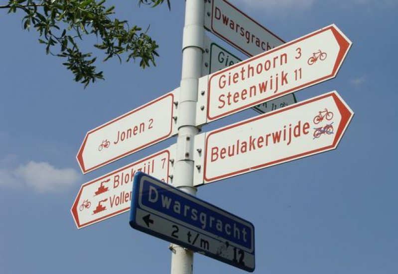 Foto van wegwijzerpaal in Steenwijkerland